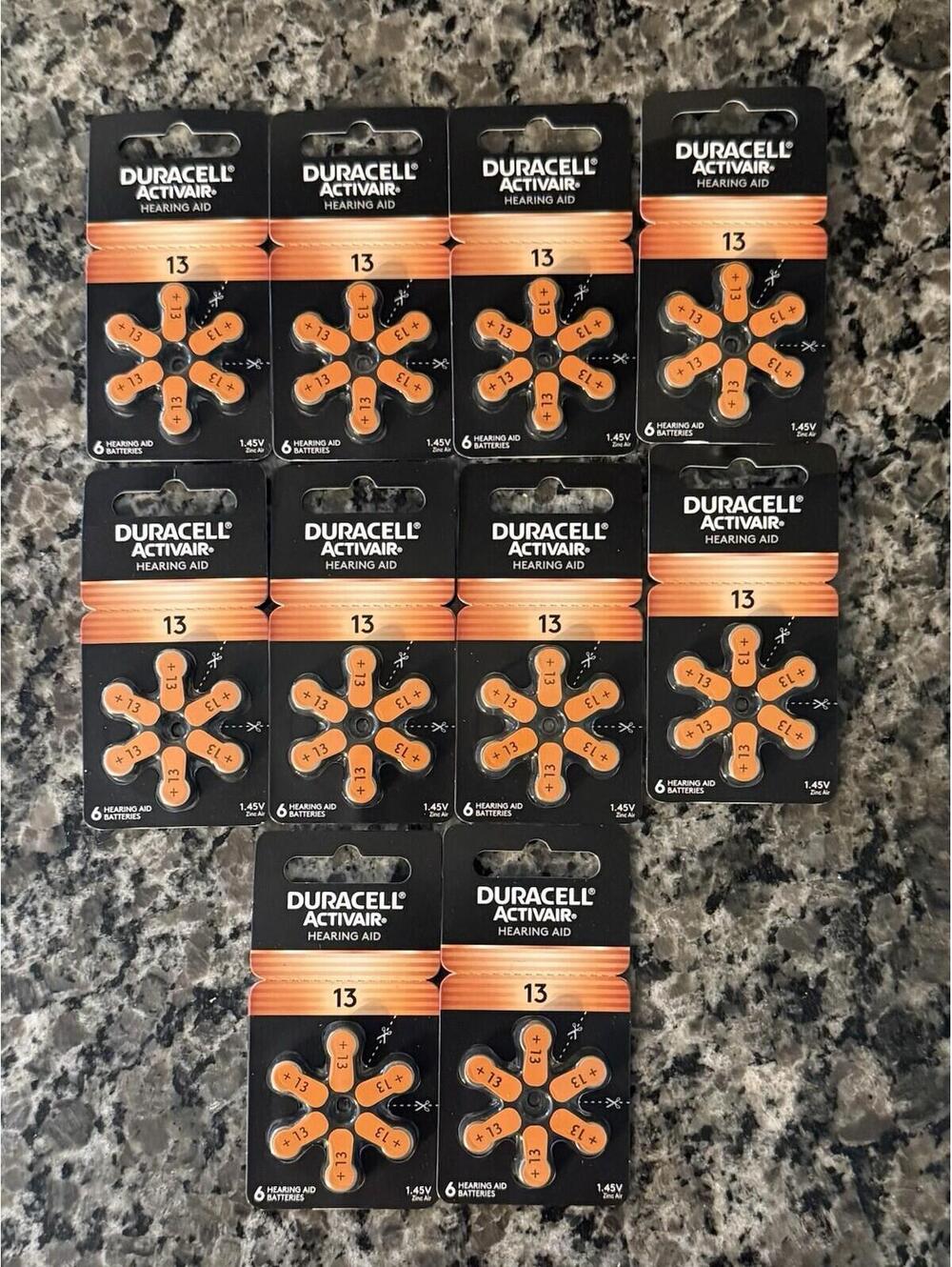 NEW 10 Pack Duracell Size 13 Activair  Hearing Aid Batteries Exp 4/2029